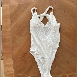 White gorgeous one piece bodysuit